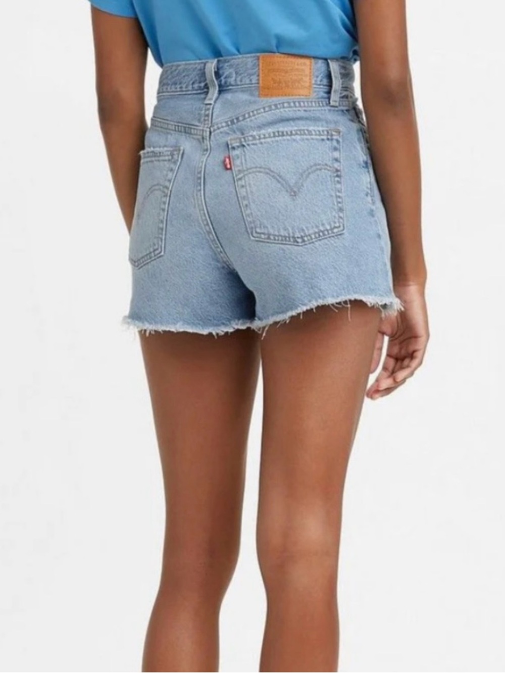 Levi’s Ribcage Light Blue Denim High-Rise Women’s Shorts